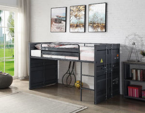 Cargo - Twin Loft Bed - Gunmetal Finish