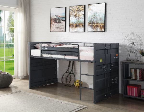 Cargo - Twin Loft Bed - Gunmetal Finish