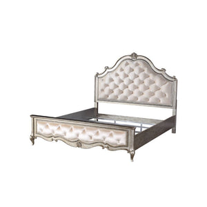 Esteban - Queen Bed - Velvet & Antique Champagne