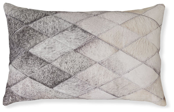 This pillow makes designer-inspired luxury your everyday aesthetic. Faux hair on hide fabric is ruggedly refined, while the diamond pattern recalls the glam appeal of retro art deco design. Itâ€™s a posh, plush addition to your contemporary decor.<br/><br