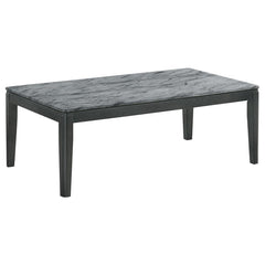 Elevate your living room with this durable coffee table, featuring a high-pressure laminate top in a sophisticated grey faux marble finish. Designed for resilience, the surface is break-proof, scratch-resistant, and burn-proof, making it both stylish and 