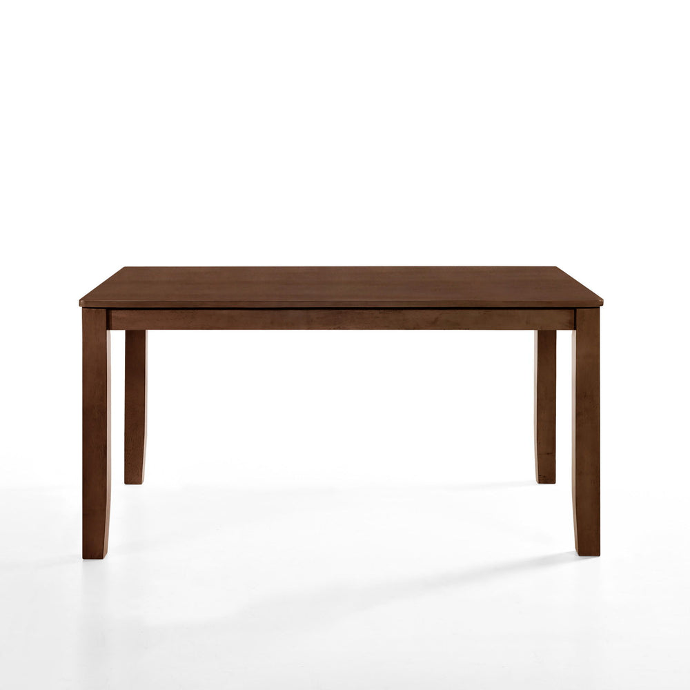 Discover the Pascal Wood Rectangle Dining Table in warm Walnut Brown, an elegant addition to any dining space. This table, crafted from a combination of solid Rubberwood and manufactured woods, offers long-lasting durability and stability. The rich, sophi