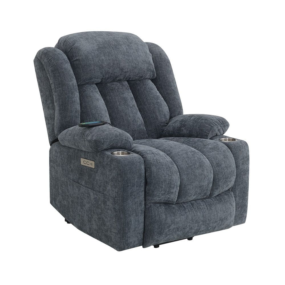 Omarion - Power Recliner With Lift & Heating & Massage - Blue