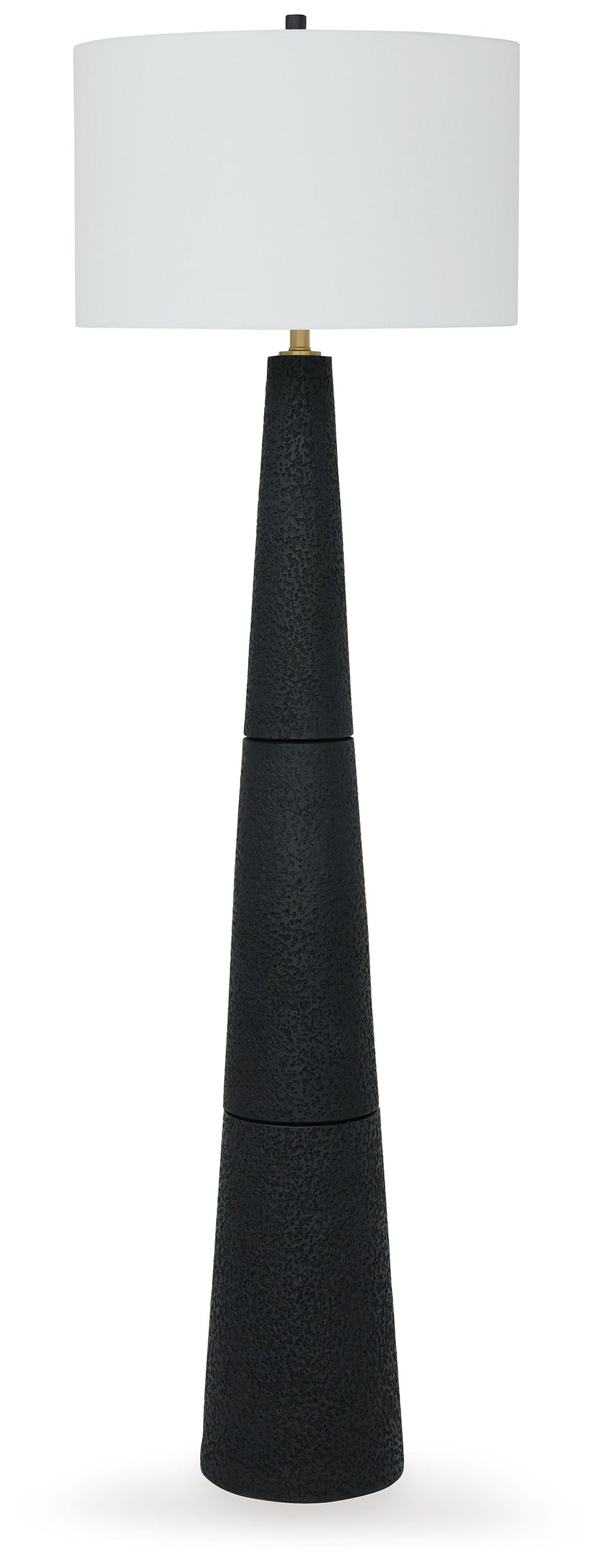 Like a contemporary aesthetic? Embrace it with this chic floor lamp. A mastery in minimalism, it wows with a textured black finish and stylish drum shade, offering a touch of refined elegance. This piece will illuminate your living area or home office wit
