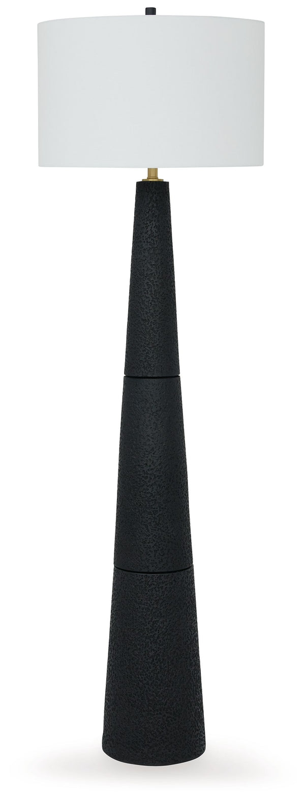 Like a contemporary aesthetic? Embrace it with this chic floor lamp. A mastery in minimalism, it wows with a textured black finish and stylish drum shade, offering a touch of refined elegance. This piece will illuminate your living area or home office wit
