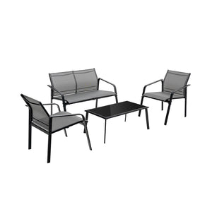 Make outdoor life more comfortable and make outdoor places more beautiful with this 4-piece patio furniture set! Â  To provide you with upgraded comfort  this outdoor conversation set is ergonomically designed with curved backrests  cozy armrests and wide