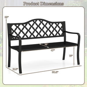 Supported by reinforced metal frame for long-lasting use<br>Non-slip footpads for higher stability<br>Withstand heavy weight up to 660 lbs<br>47" seat length for 2-3 people to relax together<br>Comfortable to sit with curved seat and armrests<br>Appealing