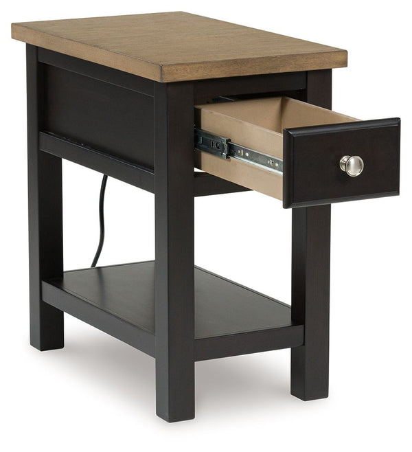  casual flair meets canâ€™t-miss function. Tired of trekking to find a charger when your device is dead? This table-'s built-in outlets and USB ports allow you to st