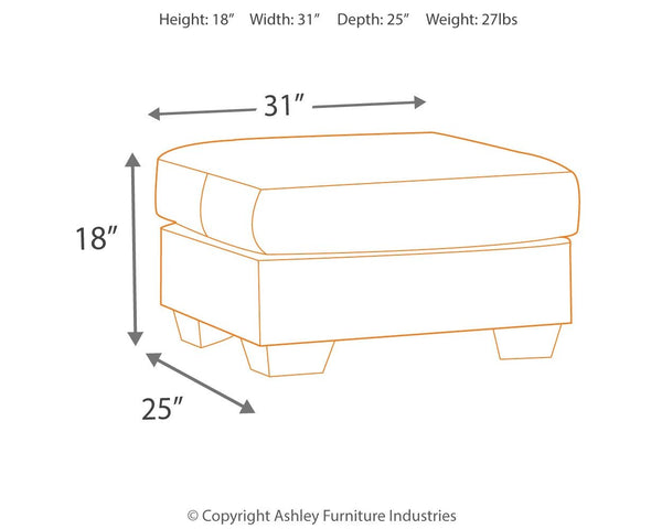 Darcy - Cobblestone - Ottoman