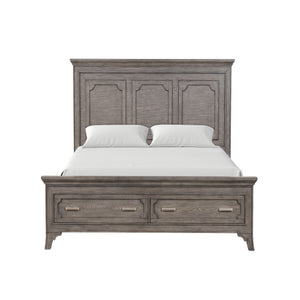  this bed boasts enduring strength and durability. Its multi-step gray finish enhances the natural bea
