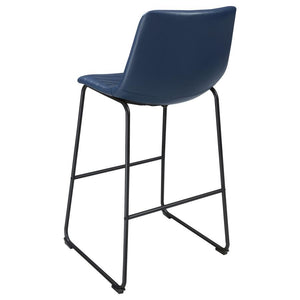 Zuni - Faux Leather Upholstered Counter Chair (Set of 2) - Blue
