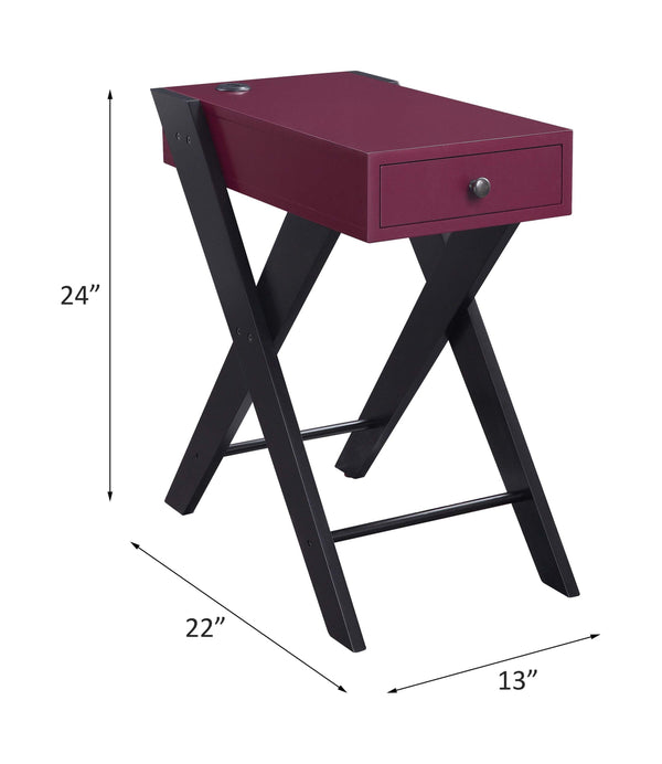 Fierce - Accent Table - Burgundy & Black