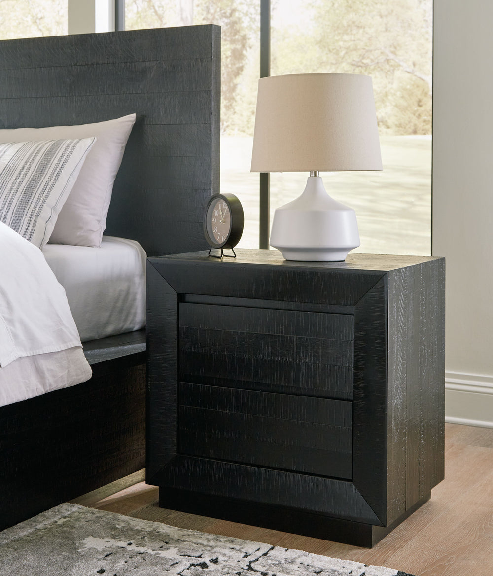 The heavily distressed surface of this nightstand reflects balance between farmhouse and contemporary style. With streamlined storage, 110V power supply, dual USB charging and a timeless design thatâ€™s equal parts cool and casual, it offers uncomplicated