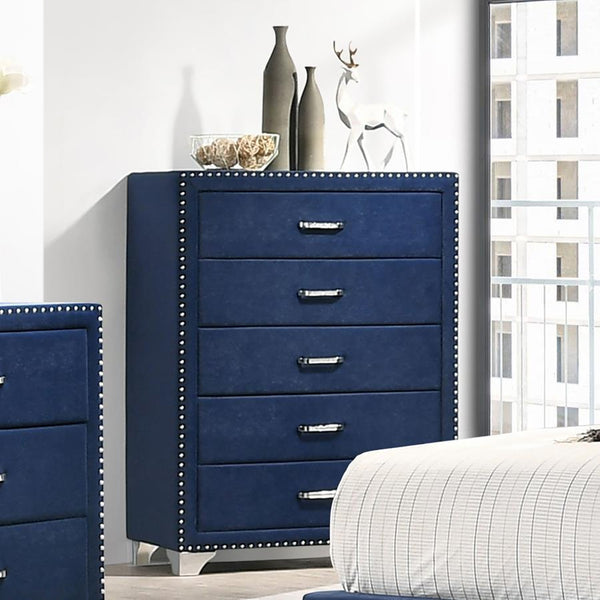 Melody - 5-Drawer Bedroom Chest - Pacific Blue