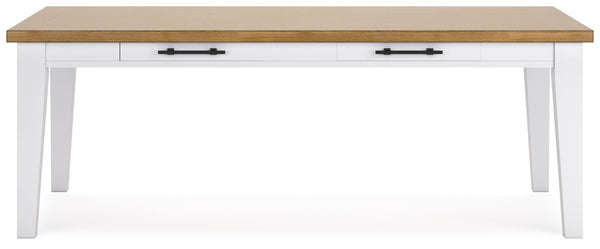 Ashbryn - White / Natural - Rectangular Dining Room Table