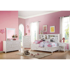 The Lacey collection blends style and function to offer contemporary style and great storage for youth bedroom in your home. Choose from a variety of color options for a sleek and sophisticated style. Complementary storage options include a nightstand, ch