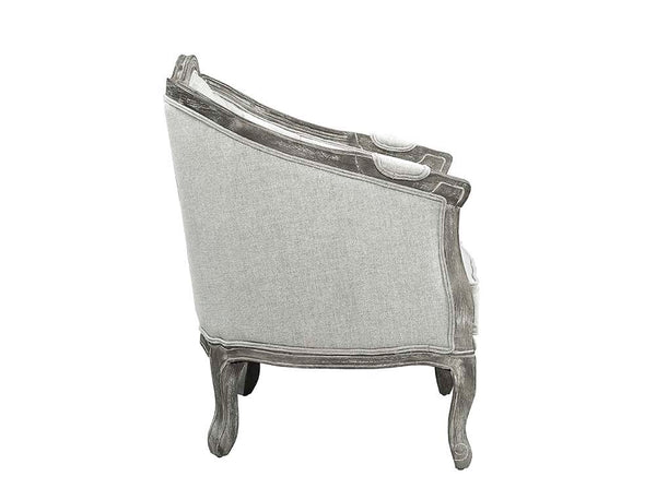 Samael - Chair - Gray Linen & Gray Oak Finish