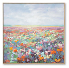 Get lost in a field of florals. The bright, beautiful hues of this wall art inspire joy as they immerse you in this landscape design. What a breathtaking way to transform your wall decor from black and white to technicolor.<br/><br/><b>Product Features</b