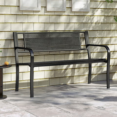 Seat 2-3 thanks to a spacious and ergonomic seat<br>Comfortable backrest and curved armrests for coziness<br>Spray-painted metal ensures a long-lasting service time<br>Heavy-duty construction can support up to 660 lbs<br>Tight connections for enhanced ste