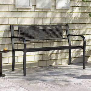 Seat 2-3 thanks to a spacious and ergonomic seat<br>Comfortable backrest and curved armrests for coziness<br>Spray-painted metal ensures a long-lasting service time<br>Heavy-duty construction can support up to 660 lbs<br>Tight connections for enhanced ste