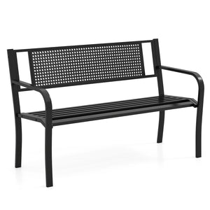 Seat 2-3 thanks to a spacious and ergonomic seat<br>Comfortable backrest and curved armrests for coziness<br>Spray-painted metal ensures a long-lasting service time<br>Heavy-duty construction can support up to 660 lbs<br>Tight connections for enhanced ste