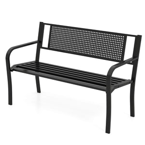 Seat 2-3 thanks to a spacious and ergonomic seat<br>Comfortable backrest and curved armrests for coziness<br>Spray-painted metal ensures a long-lasting service time<br>Heavy-duty construction can support up to 660 lbs<br>Tight connections for enhanced ste