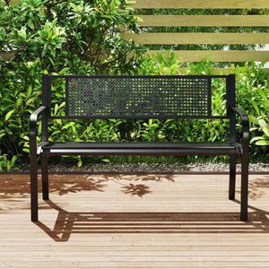 Seat 2-3 thanks to a spacious and ergonomic seat<br>Comfortable backrest and curved armrests for coziness<br>Spray-painted metal ensures a long-lasting service time<br>Heavy-duty construction can support up to 660 lbs<br>Tight connections for enhanced ste