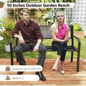 Seat 2-3 thanks to a spacious and ergonomic seat<br>Comfortable backrest and curved armrests for coziness<br>Spray-painted metal ensures a long-lasting service time<br>Heavy-duty construction can support up to 660 lbs<br>Tight connections for enhanced ste