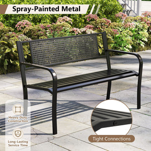 Seat 2-3 thanks to a spacious and ergonomic seat<br>Comfortable backrest and curved armrests for coziness<br>Spray-painted metal ensures a long-lasting service time<br>Heavy-duty construction can support up to 660 lbs<br>Tight connections for enhanced ste