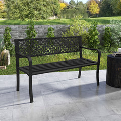 Seat 2-3 thanks to a spacious and ergonomic seat<br>Comfortable backrest and curved armrests for coziness<br>Spray-painted metal ensures a long-lasting service time<br>Heavy-duty construction can support up to 660 lbs<br>Tight connections for enhanced ste
