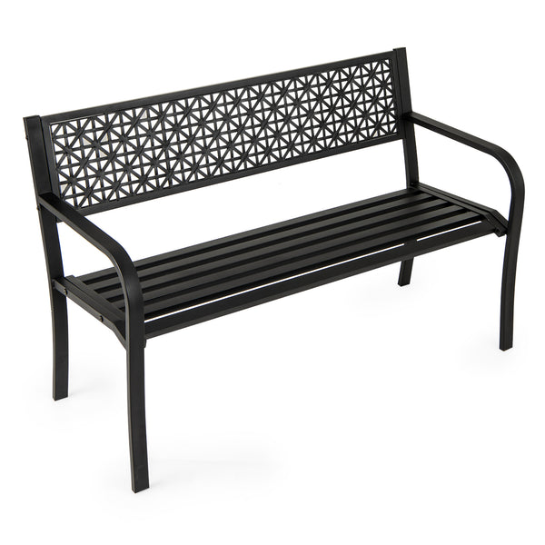 Seat 2-3 thanks to a spacious and ergonomic seat<br>Comfortable backrest and curved armrests for coziness<br>Spray-painted metal ensures a long-lasting service time<br>Heavy-duty construction can support up to 660 lbs<br>Tight connections for enhanced ste