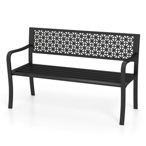 Seat 2-3 thanks to a spacious and ergonomic seat<br>Comfortable backrest and curved armrests for coziness<br>Spray-painted metal ensures a long-lasting service time<br>Heavy-duty construction can support up to 660 lbs<br>Tight connections for enhanced ste