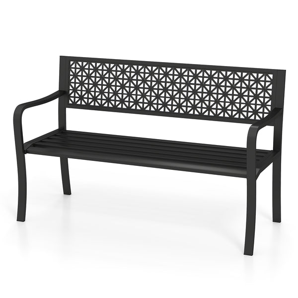 Seat 2-3 thanks to a spacious and ergonomic seat<br>Comfortable backrest and curved armrests for coziness<br>Spray-painted metal ensures a long-lasting service time<br>Heavy-duty construction can support up to 660 lbs<br>Tight connections for enhanced ste
