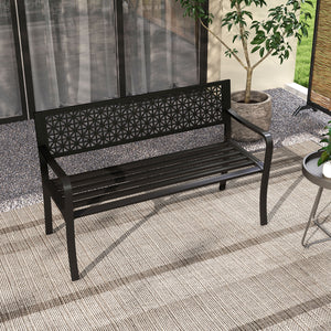 Seat 2-3 thanks to a spacious and ergonomic seat<br>Comfortable backrest and curved armrests for coziness<br>Spray-painted metal ensures a long-lasting service time<br>Heavy-duty construction can support up to 660 lbs<br>Tight connections for enhanced ste