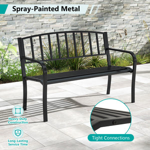 Seat 2-3 thanks to a spacious and ergonomic seat<br>Comfortable backrest and curved armrests for coziness<br>Spray-painted metal ensures a long-lasting service time<br>Heavy-duty construction can support up to 660 lbs<br>Tight connections for enhanced ste