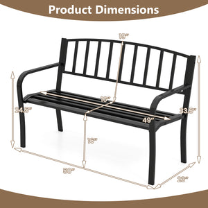 Seat 2-3 thanks to a spacious and ergonomic seat<br>Comfortable backrest and curved armrests for coziness<br>Spray-painted metal ensures a long-lasting service time<br>Heavy-duty construction can support up to 660 lbs<br>Tight connections for enhanced ste