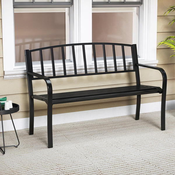 Seat 2-3 thanks to a spacious and ergonomic seat<br>Comfortable backrest and curved armrests for coziness<br>Spray-painted metal ensures a long-lasting service time<br>Heavy-duty construction can support up to 660 lbs<br>Tight connections for enhanced ste