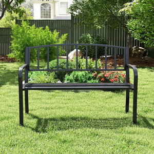 Seat 2-3 thanks to a spacious and ergonomic seat<br>Comfortable backrest and curved armrests for coziness<br>Spray-painted metal ensures a long-lasting service time<br>Heavy-duty construction can support up to 660 lbs<br>Tight connections for enhanced ste