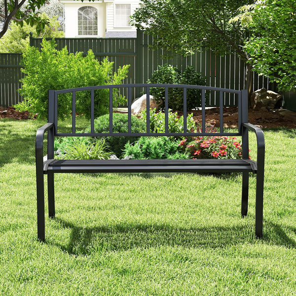Seat 2-3 thanks to a spacious and ergonomic seat<br>Comfortable backrest and curved armrests for coziness<br>Spray-painted metal ensures a long-lasting service time<br>Heavy-duty construction can support up to 660 lbs<br>Tight connections for enhanced ste