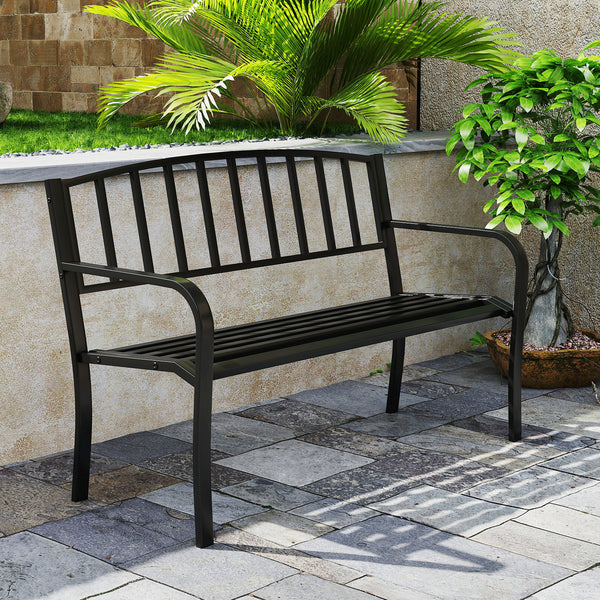 Seat 2-3 thanks to a spacious and ergonomic seat<br>Comfortable backrest and curved armrests for coziness<br>Spray-painted metal ensures a long-lasting service time<br>Heavy-duty construction can support up to 660 lbs<br>Tight connections for enhanced ste