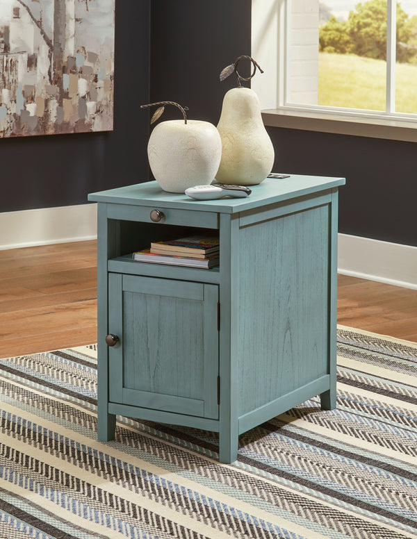  it can go anywhere and blend easily into the decor. Less is so much more with the Shaker-inspired design and teal wood tone finish. Loaded with 