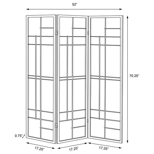 Katerina - 3-Panel Room Divider Folding Shoji Screen - Cherry