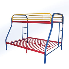 Bring home this Tritan twin over full bunk bed to let your kids enjoy personal space without compromising on style. Superior quality metal for durability, built-in side ladders for easy access, and full length guard rails for safety. Choose from a variety