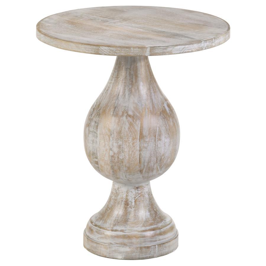 Showcasing an alluring silhouette, this modern side table offers a stylish blend of art and sophistication. A pedestal design doubles down on elegance and creates an eye-catching look. Infuse romantic charm to a living space or entryway with a table featu