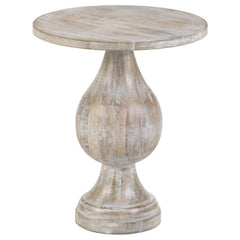 Showcasing an alluring silhouette, this modern side table offers a stylish blend of art and sophistication. A pedestal design doubles down on elegance and creates an eye-catching look. Infuse romantic charm to a living space or entryway with a table featu