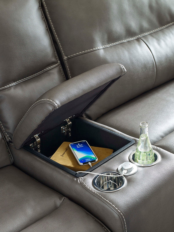 Spartacus - 7 Piece Modular Power Reclining Sectional With Power Adjustable Headrests - Haze