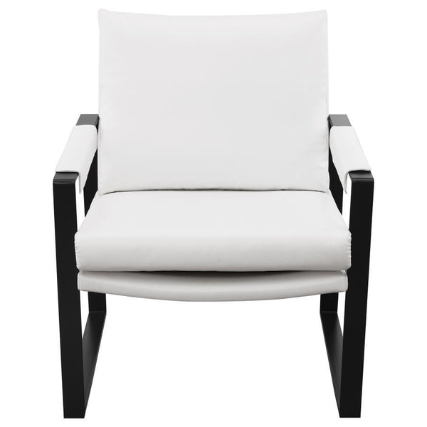 Rosalind - Upholstered Track Arm Accent Chair - White