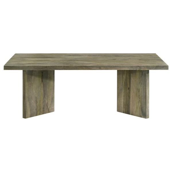  this rectangular table combines natural charm with timeless durability. Its rich brown finish enhances the woo