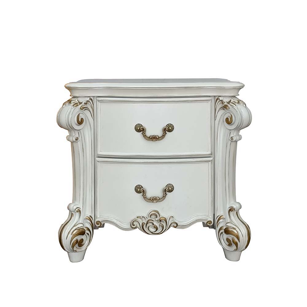 Dream happily-ever-after in a fairy-tale-inspired bed you have aspired to own all your life. This Vendom PU upholstered bed glints stylishly with its crystal-like button tufting and nailhead trim, elegant hand-brushed gold is paired with an antique pearl.