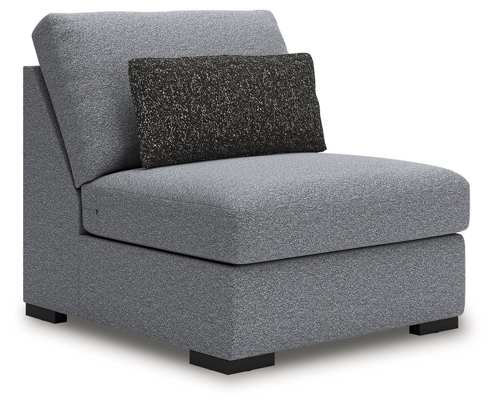 This armless chair is made with Next-Gen Nuvellaâ„¢ (polyester) fade-resistant, washable fabric. Fully finished on all sides, it pairs with other items in the series to make a modular sectional.<br><br><b>Additional Dimensions</b><br><ul><li>Minimum width